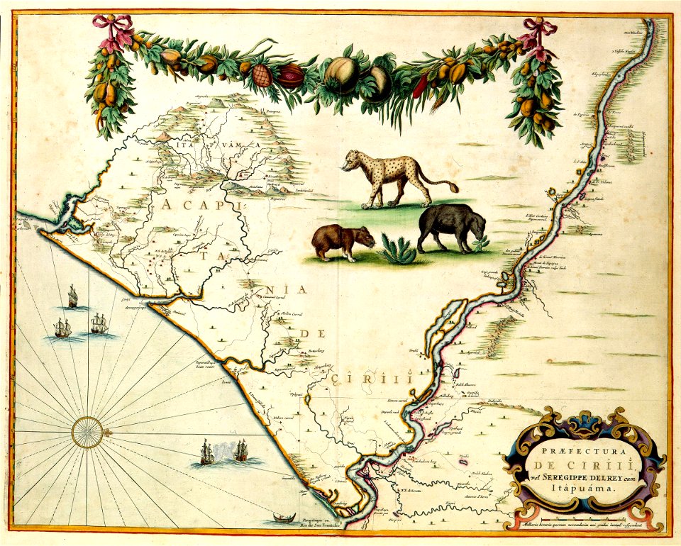 AMH-7746-KB Map of the area stretching from Seregipe del Rey to Itapuama
