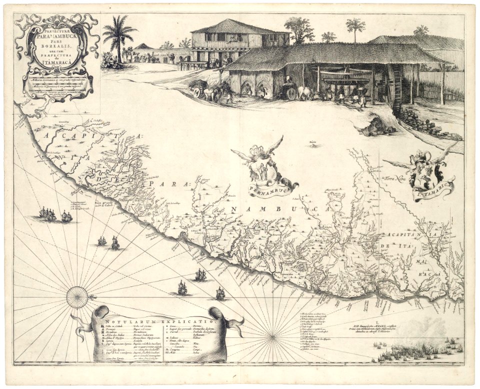 AMH-7288-KB Map of Pernambuco and Tamarica