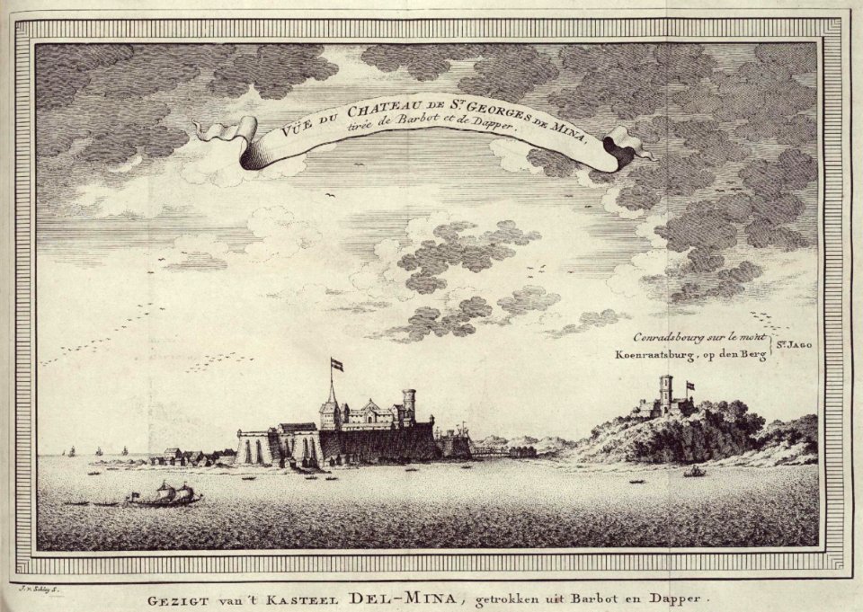 AMH-7940-KB View of Elmina castle and fort Koenraadsburg