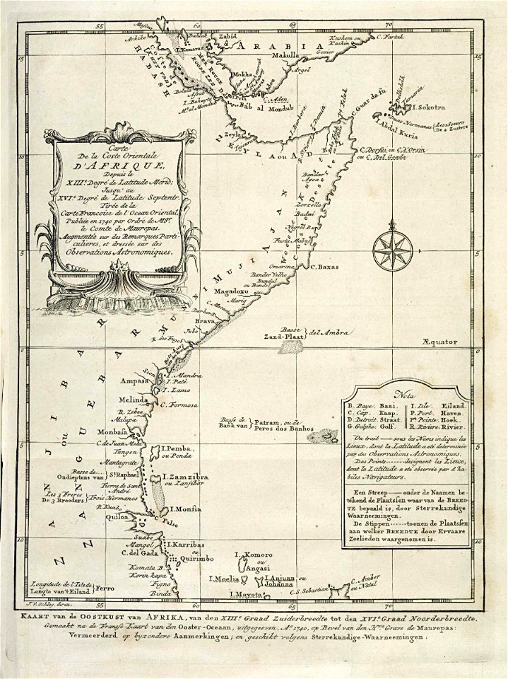 AMH-7925-KB Map of part of the east coast of Africa