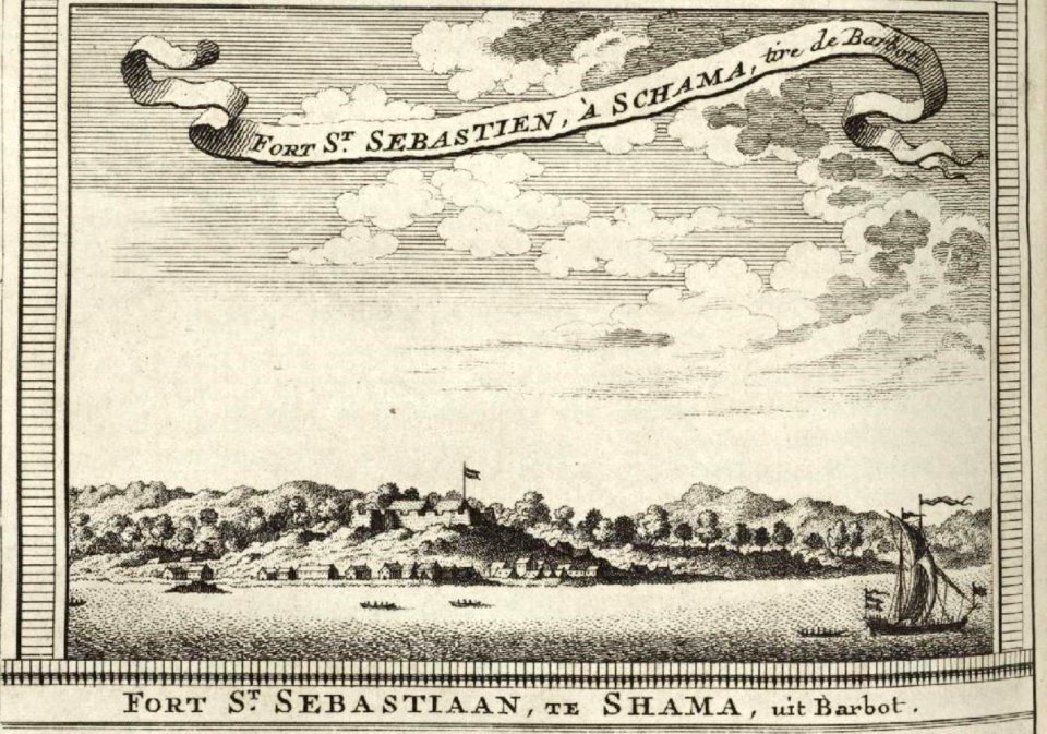 AMH-7937-KB View of Fort St. Sebastian at Shama