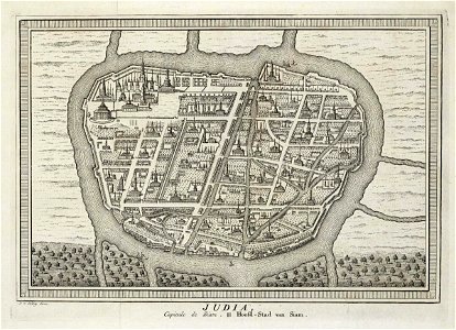 AMH-8006-KB Bird's eye view of the city of Judia in Siam