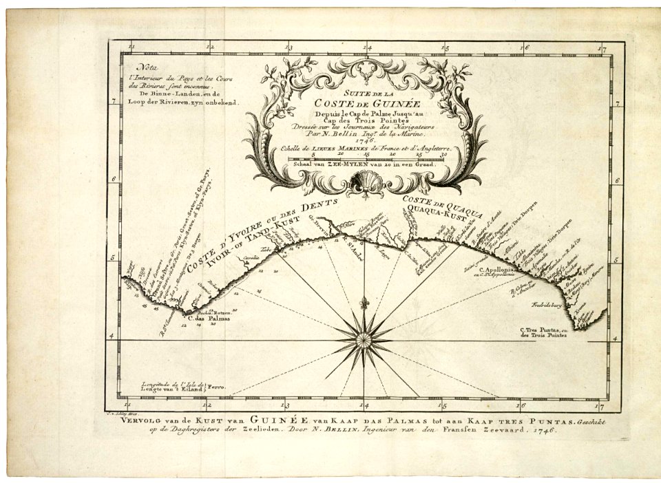 AMH-7943-KB Map of the West African coast, from Cape das Palmas to Cape Tres Puntas