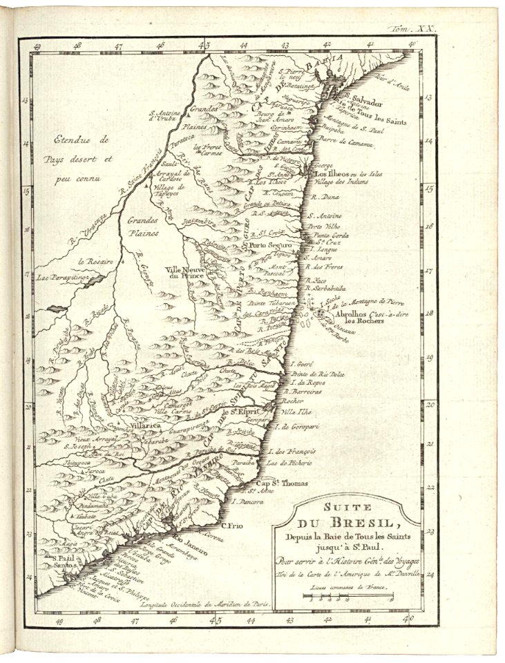 AMH-8045-KB Map of the Brazilian coast, from All Saints' Bay to the south