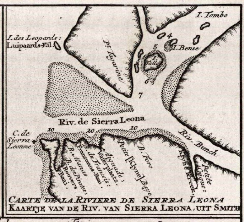 AMH-7933-KB Map of the mouth of the Sierra Leona
