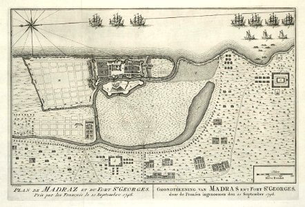 AMH-8024-KB Map of Madras and Fort St. George