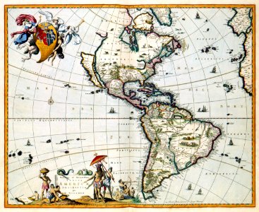 AMH-7757-KB Map of North and South America