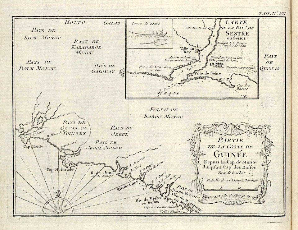 AMH-8069-KB Map of part of the West African coast, from Cape Mount to the Sestre River