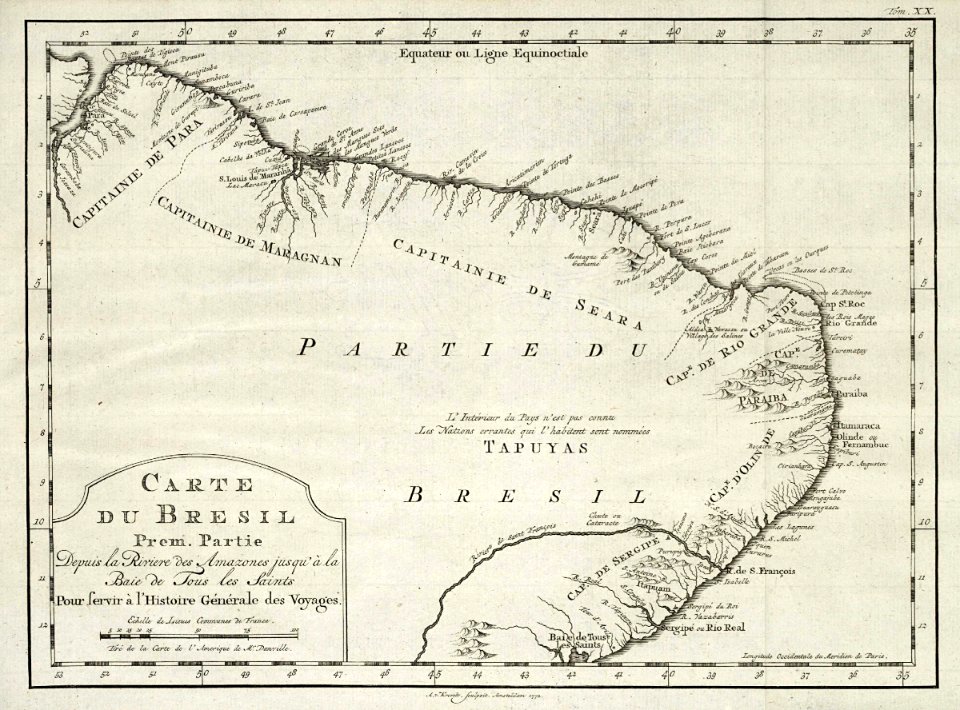 AMH-8044-KB Map of part of the Brazilian coast