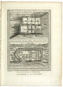 AMH-8019-KB Floor plan of the palace at Ragi Mohol and a map of the city of Mongher