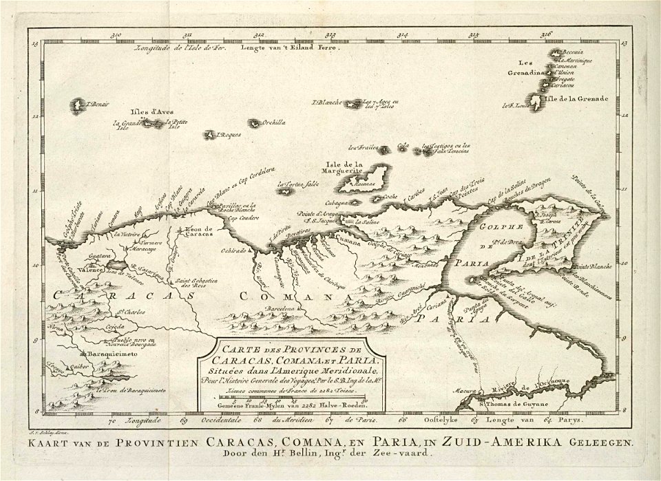 AMH-8041-KB Map of part of the coast of Venezuela