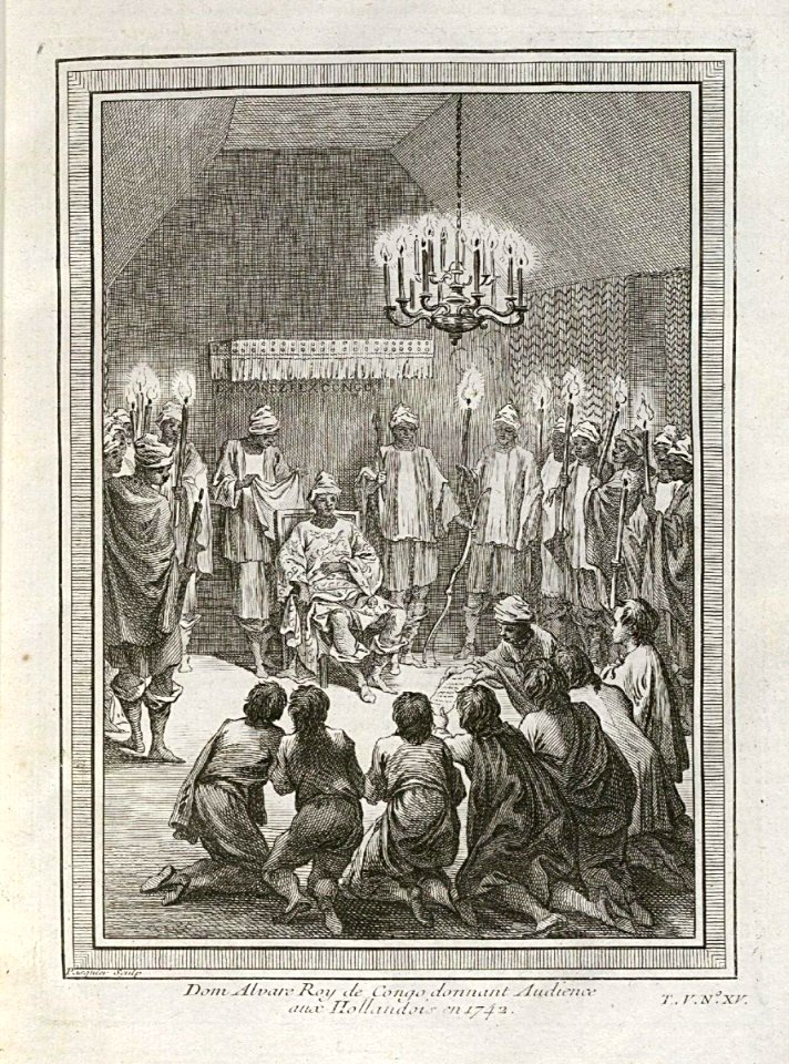 AMH-8080-KB Dutch envoys being received by King Don Alvarez of Congo