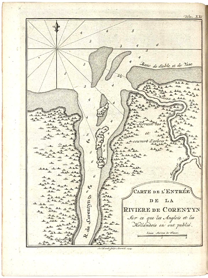 AMH-8047-KB Map of the mouth of the Corentijn River