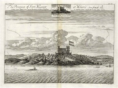 AMH-8144-KB Two views of Fort Nassau at Mori