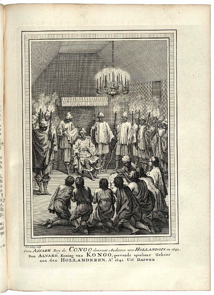 AMH-8087-KB A Dutch delegation is received by the king of Congo.