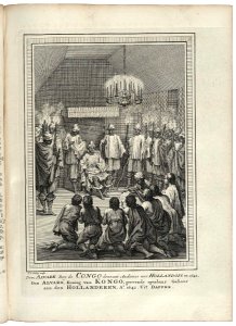 AMH-8087-KB A Dutch delegation is received by the king of Congo.