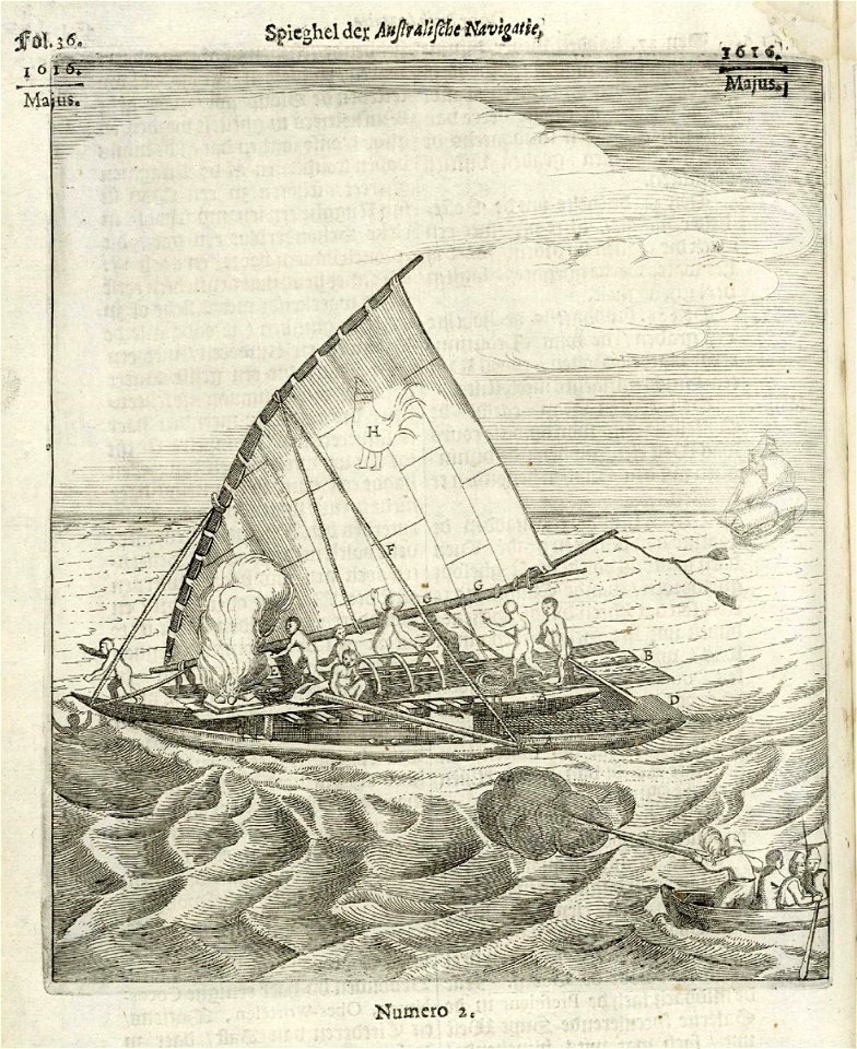 AMH-8122-KB The expedition of Schouten and Le Maire fires on a small vessel in the Pacific