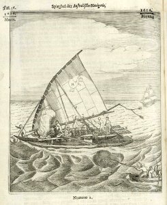 AMH-8122-KB The expedition of Schouten and Le Maire fires on a small vessel in the Pacific