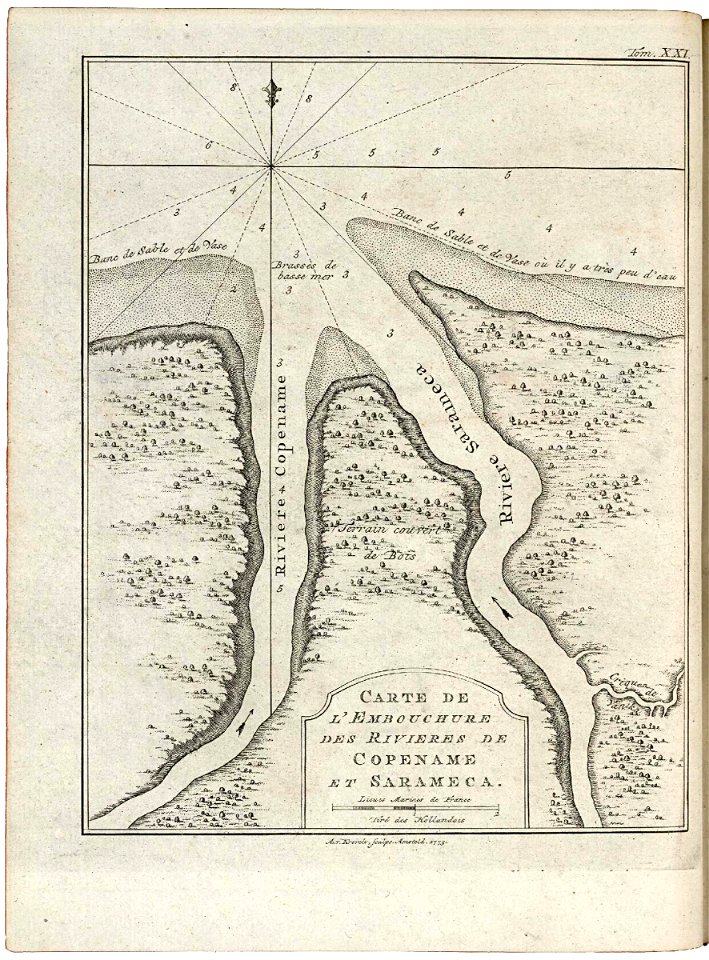 AMH-8053-KB Map of the mouth of the Copename and Sarameca River