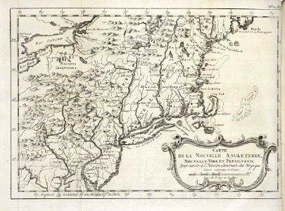 AMH-8059-KB Map of New England, New York and Pennsylvania