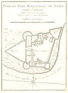 AMH-8073-KB Floor plan of the Dutch fort at Sama. Free illustration for personal and commercial use.