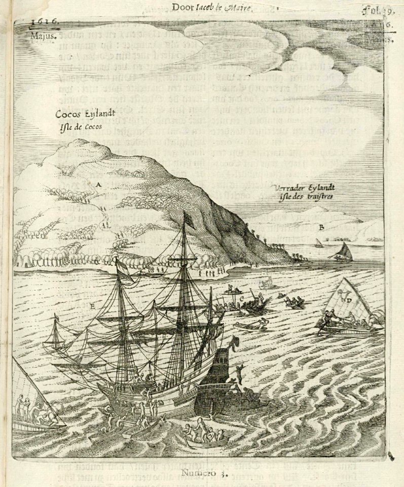 AMH-8123-KB View of Cocos Island and Traitors' Island