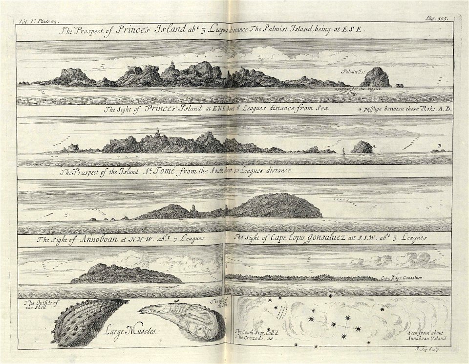 AMH-8148-KB Views of Princen Island, St. Thomé and Annobon