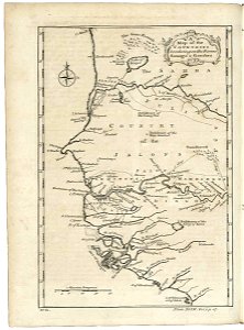 AMH-8160-KB Map of the regions between the Senegal and Gambra rivers