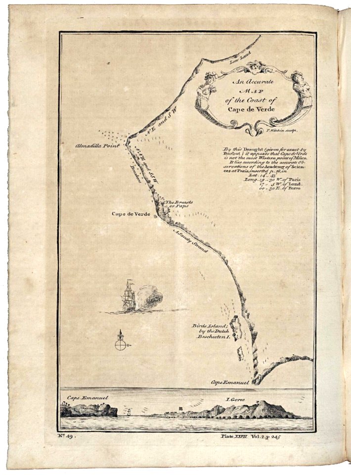 AMH-8166-KB Map of Cape Verde and view of Goeree