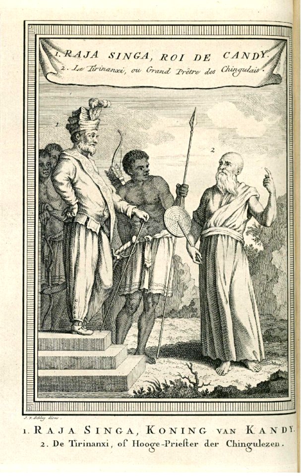 AMH-8101-KB Raja Singa, king of Candy, with the high priest of Ceylon