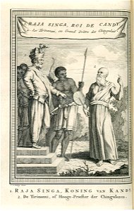 AMH-8101-KB Raja Singa, king of Candy, with the high priest of Ceylon