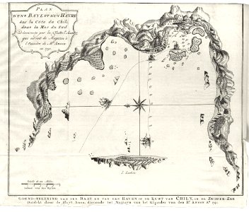 AMH-8107-KB Map of a bay and island in Chile