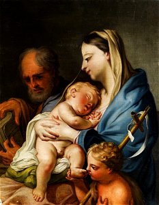 Amigoni (Umkreis) Heilige Familie mit dem Johannesknaben. Free illustration for personal and commercial use.