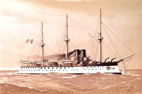 Amiral Duperré - Brassey's Naval Annual 1888-9. Free illustration for personal and commercial use.