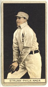 Amos Strunk, Philadelphia Athletics, baseball card portrait LCCN2008678388