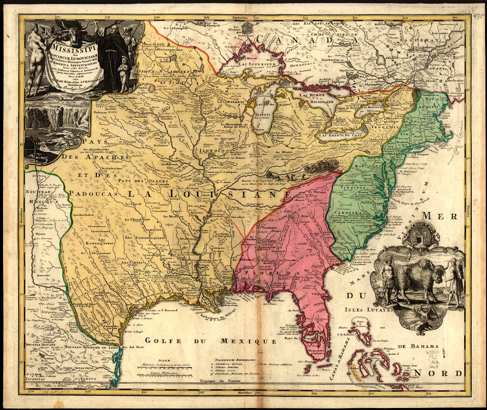 Amplissima regionis Mississipi seu provinciæ Ludovicianæ â R.P. Ludovico Hennepin Francisc Miss. in America septentrionali anno 1687 detectæ, nunc Gallorum coloniis et actionum negotiis toto orbe LOC 74695303