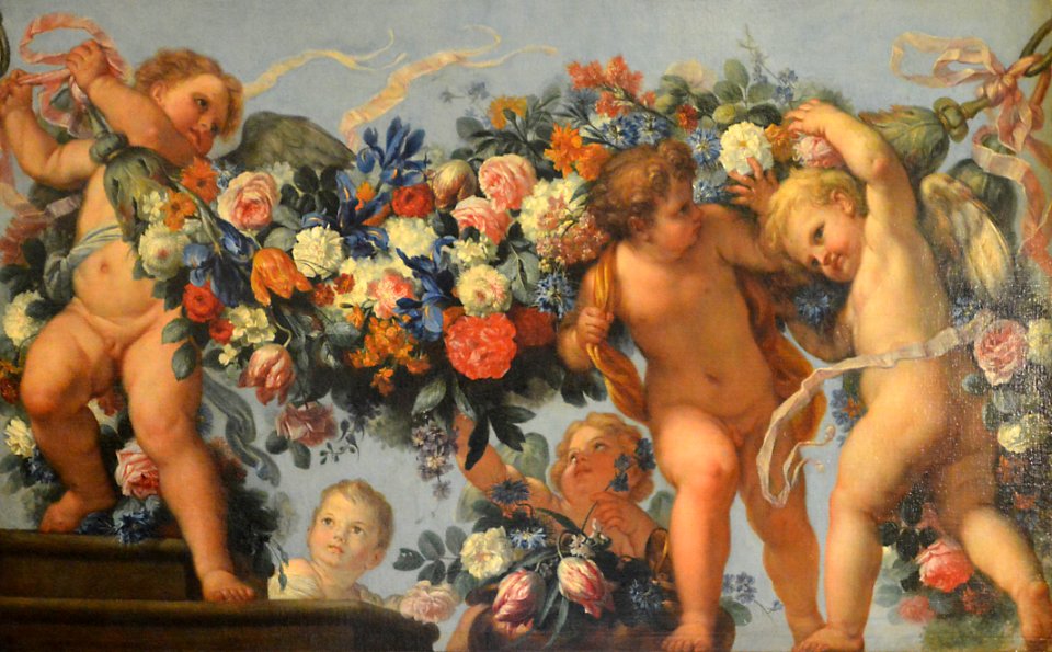 Amours et guirlande de fleurs - Carlo Maratta - Q18573772