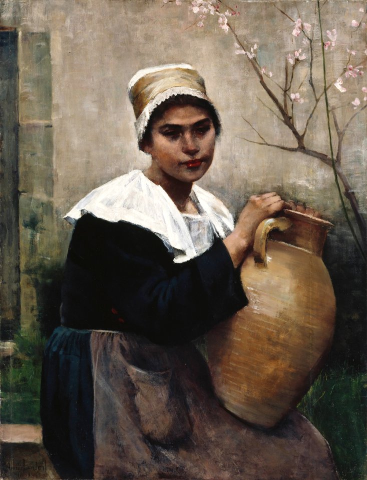Amélie Lundahl - Breton Girl Holding a Jar