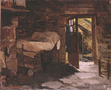 Amélie Lundahl - Interior of a Breton Farmstead. Free illustration for personal and commercial use.