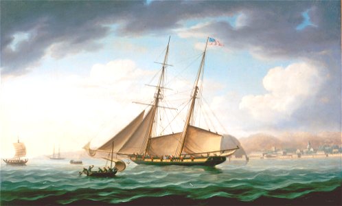An American Privateer, The Schooner Topaz, by Thomas Buttersworth