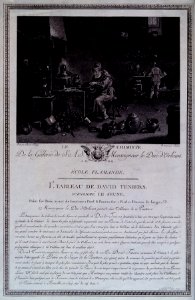An alchemist with his assistants in his laboratory. Engravin Wellcome V0025542