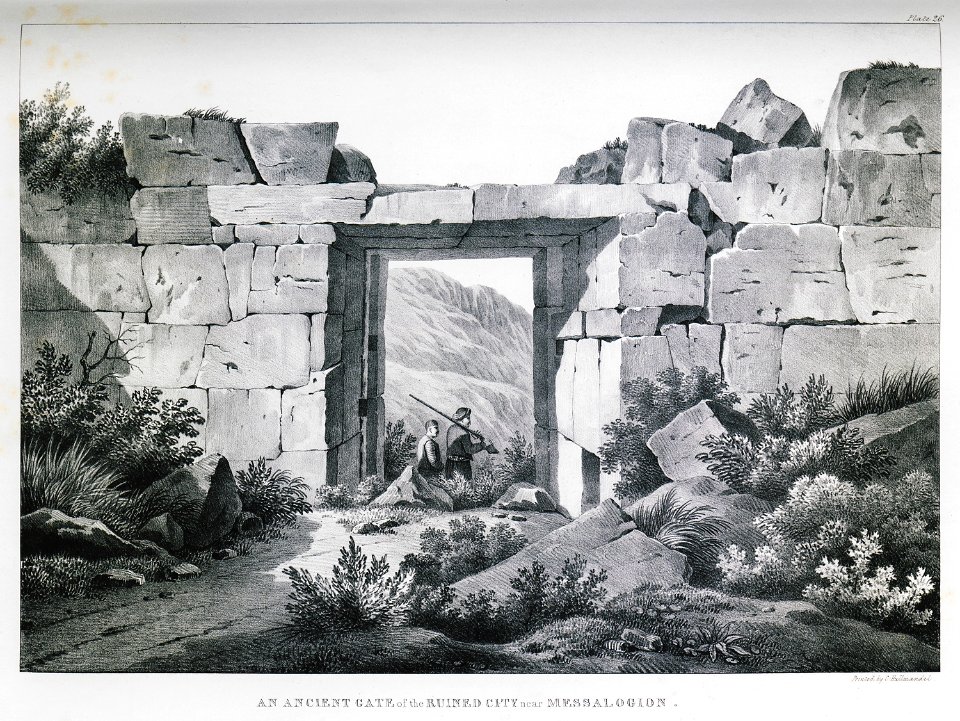 An ancient gate of the ruined city near Messalogion - Dodwell Edward - 1834