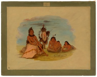 An Aged Minatarree Chief and His Family C16938
