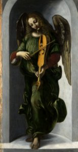 Leonardesco, forse ambrogio de predis, angelo di sx della vergine delle rocce di londra