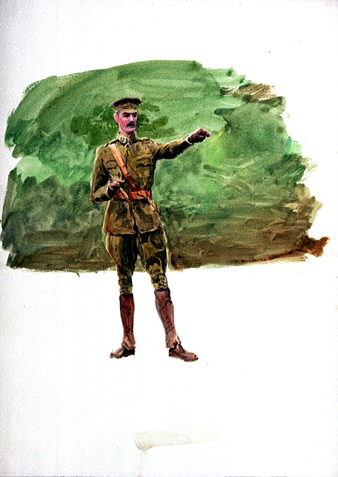 An army officer with outstretched arm, 1914-18 RMG PU9968