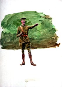 An army officer with outstretched arm, 1914-18 RMG PU9968
