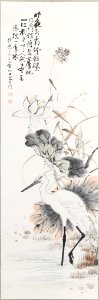 An Chung-sik (also known as Sim-chŏn) - Heron Under Blossoming Lotus Plant at the Water's Edge - 2016.112 - Arthur M. Sackler Museum