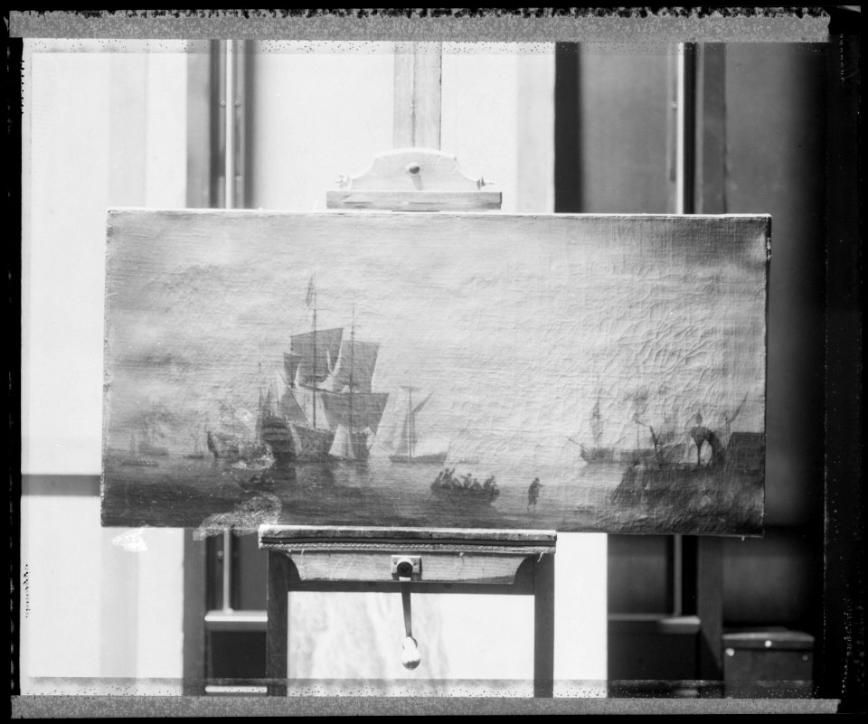 An English Flagship and Other Vessels Becalmed at Sun Down RMG L0513