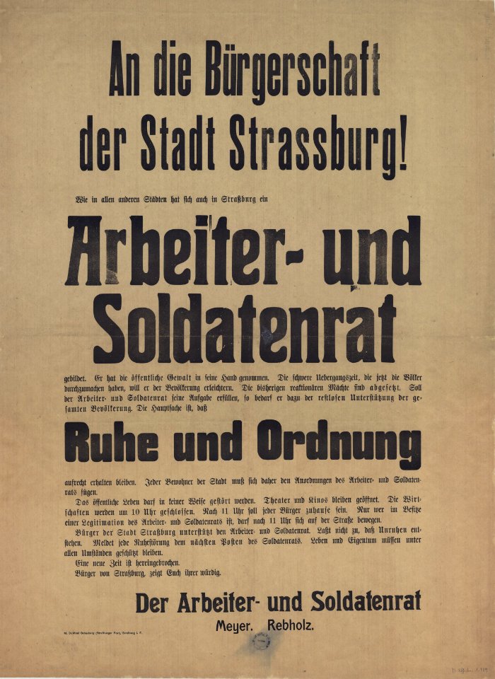 An die Bürgerschaft der Stadt Strassburg !