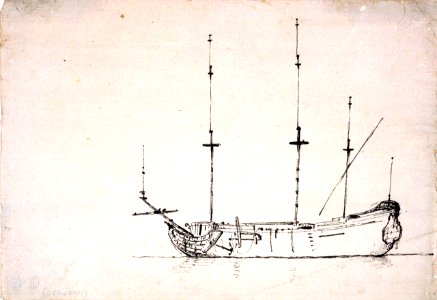 An English ship at anchor RMG PW6972